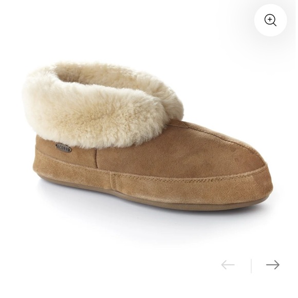Acorn Cozy Tan Australian Sheepskin slippers with indoor outdoor soles size 9 - Picture 1 of 10